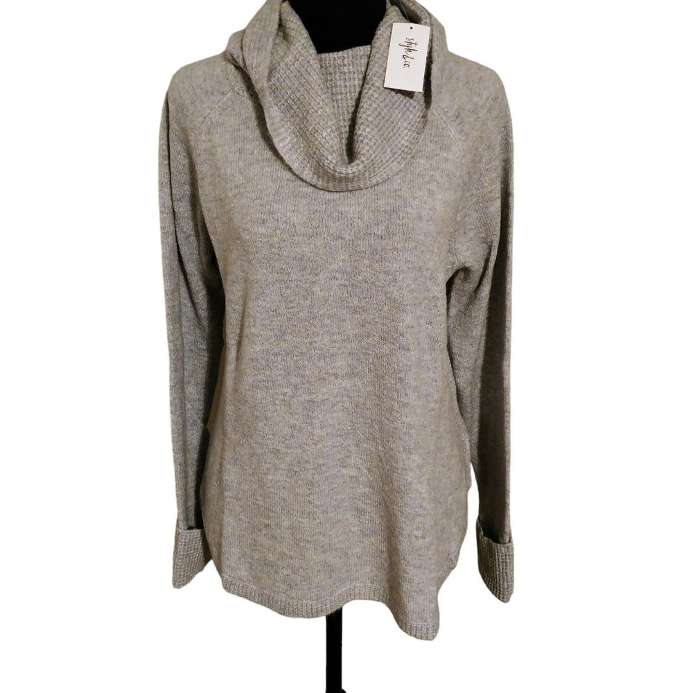 NWT Style & Co Waffle Cowlneck Tunic Sweater - Size XXL